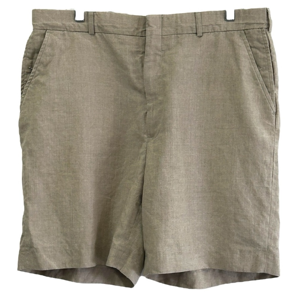 Men's Casual Linen Blend Shorts in Olive